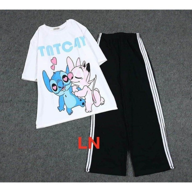 Set thú ôm nhau + quần 3 sọc