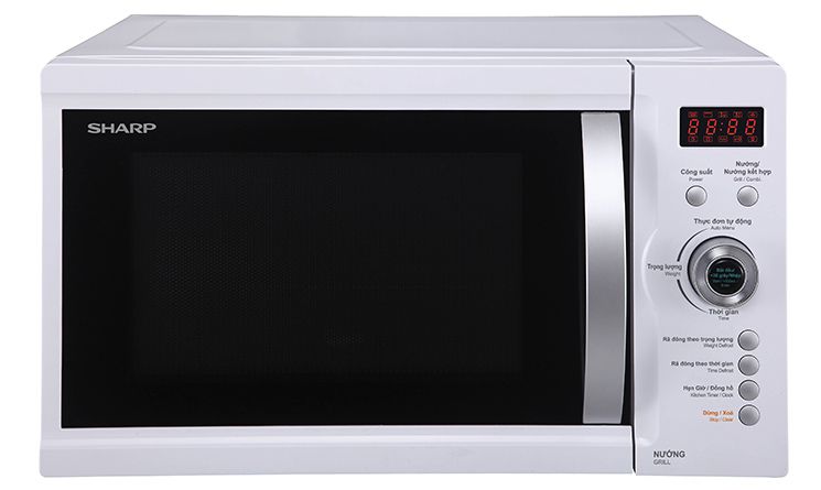 Lò vi sóng điện tử có nướng sharp r-g371vn-w 23 lít-chính hãng