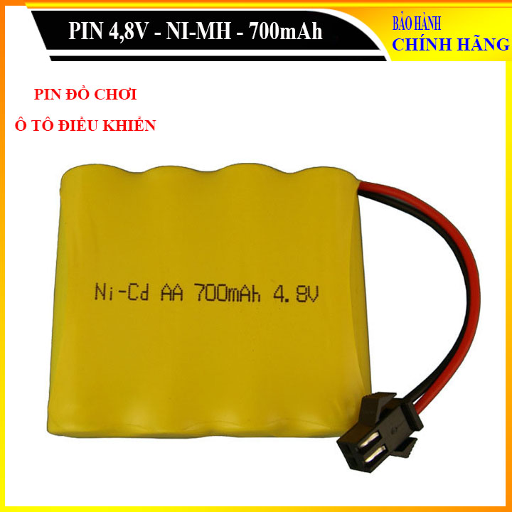 Pin đồ chơi ô tô điều khiển Ni-Cd 4.8V 700mAh cổng kết nối SM (Pin vàng)