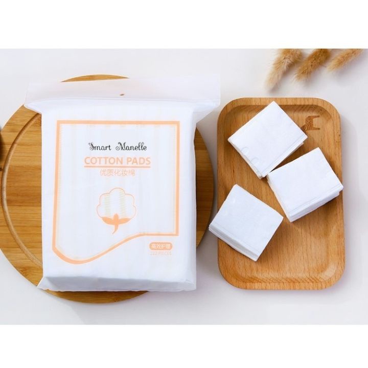 Bông tẩy trang 222 miếng 3 lớp cotton pads mềm mại, co giãn tốt, không hao nước tẩy trang và toner freeship HCM