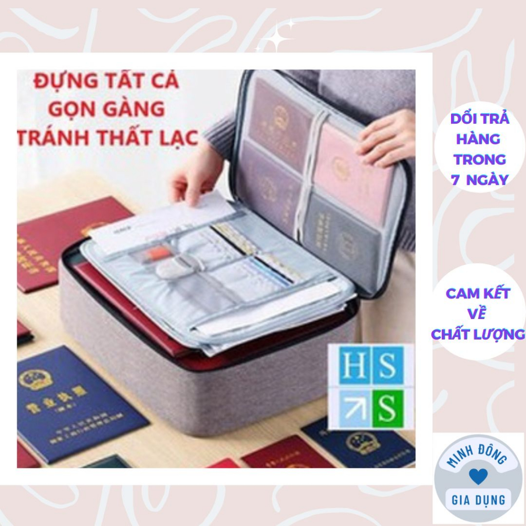 Cặp Đựng Hồ Sơ Tài Liệu Giấy Tờ A4 Cỡ Lớn Túi Nhiều Ngăn Có Khoá tay, Quai Xách Cầm Tay - Túi Đựng Tài Liệu
