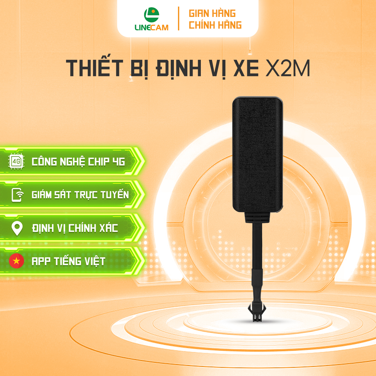 Định vị xe máy Gps LineCam X2M thiết bị định vị ô tô giám sát hành trình kết nối điện thoại
