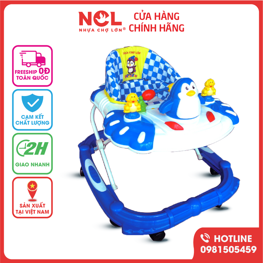 Xe Tập Đi Nhựa Chợ Lớn L4 Chim Cánh Cụt (Có nhạc) Dành Cho Bé Từ 6 - 12 Tháng - M1462B-XTĐ