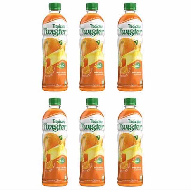 Lốc 6 Chai Nước Cam Ép Tropicana Twister 455ml