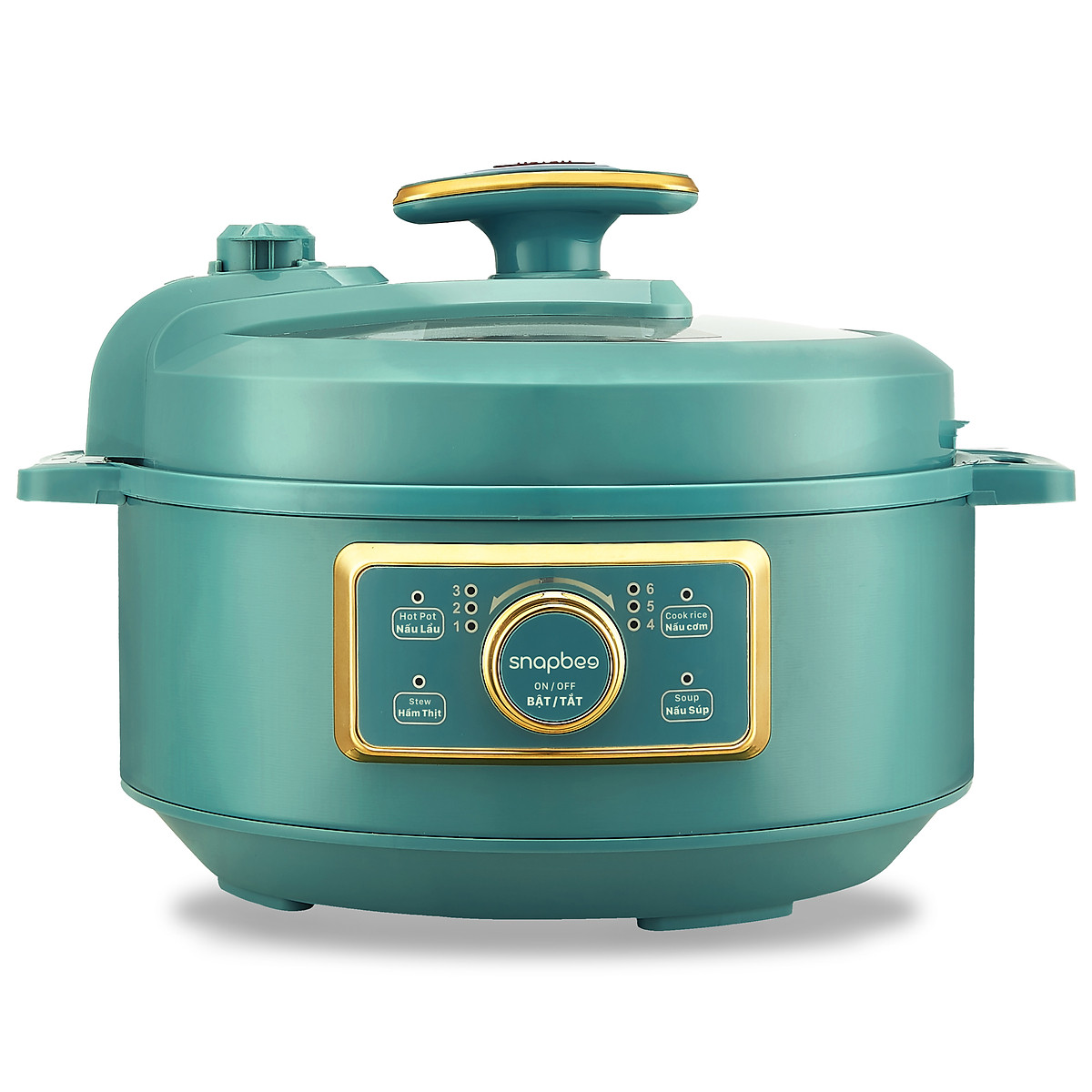 Nồi áp suất đa dụng snapbee sk-203vn hầm hấp chiên xào nấu cháo 3l màu xanh - hàng chính hãng