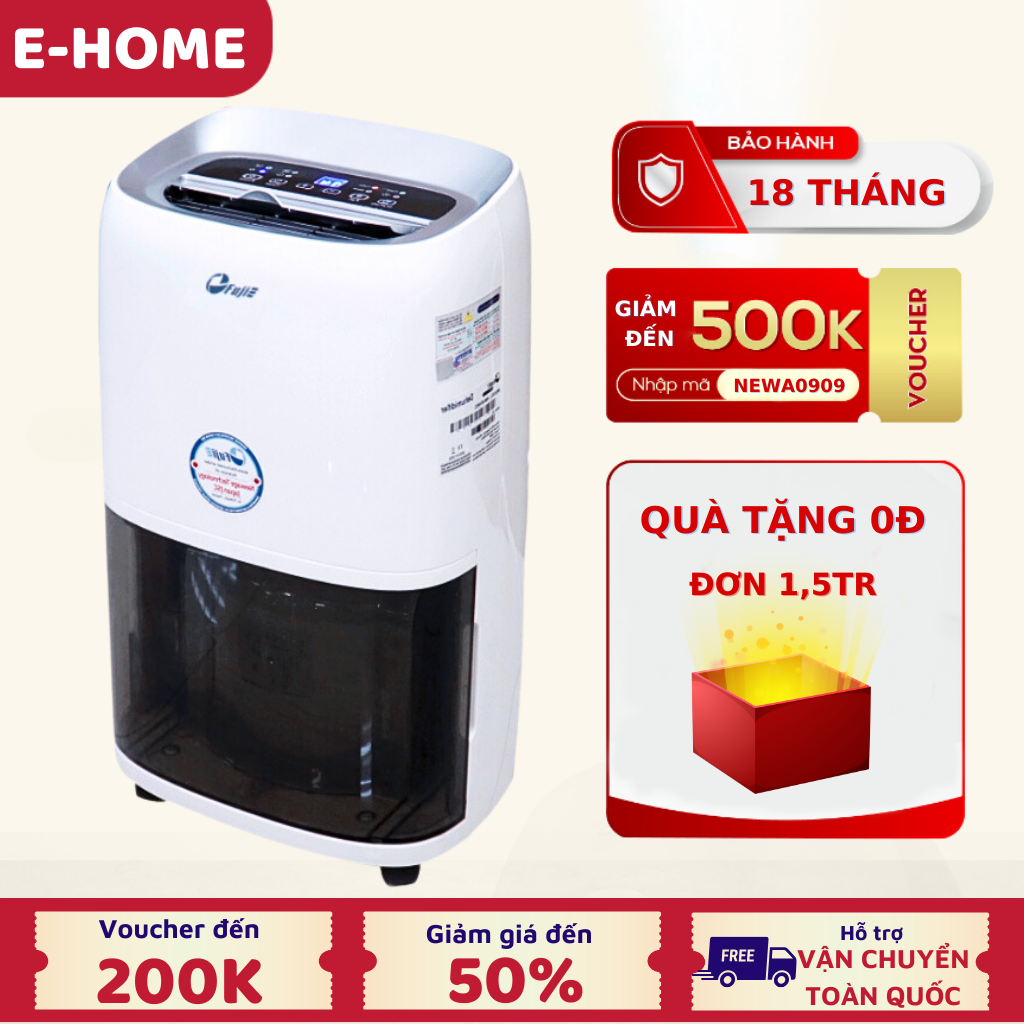 Máy hút ẩm FujiE HM-918EC nhập khẩu chính hãng, công suất hút ẩm 18 lít/ngày, lọc không khí Ionizer, bảo hàng 24 tháng