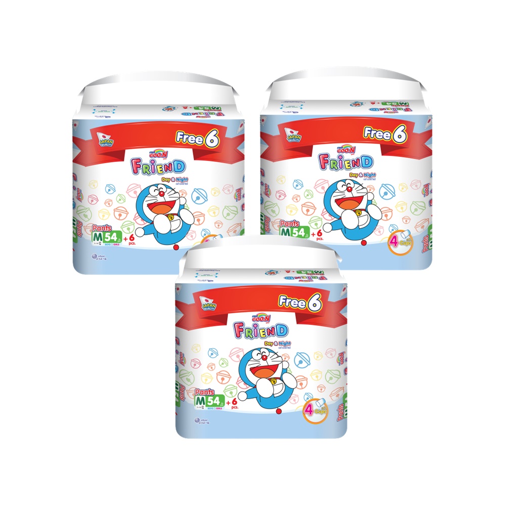 Combo 3 bịch tã quần goo.n friend m54/l46/xl42/xxl34 - cộng 6 miếng