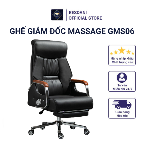 Ghế xoay giám đốc da pu massage ngả lưng cao cấp thư giãn gms06 - resdani