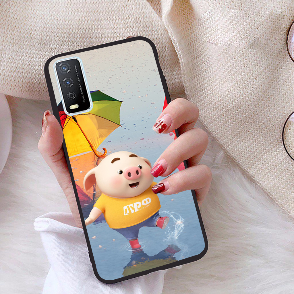 Ốp lưng Vivo Y12S viền dẻo TPU BST Pig Cute