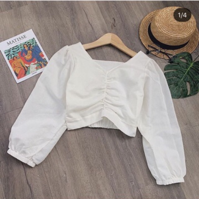 Áo tay phồng nhíu ngực 🔅