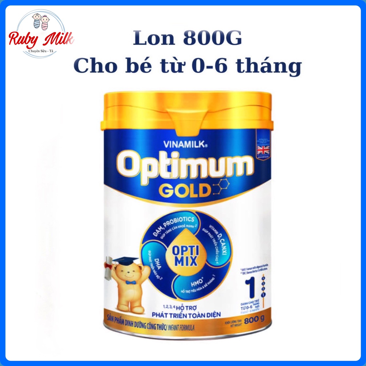 Date 4.2024 Sữa bột Vinamilk Optimum Gold 1 Lon 800g