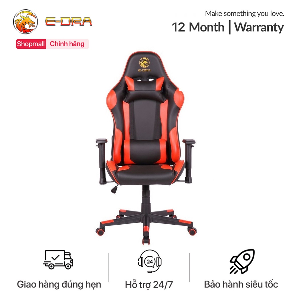 Ghế chơi game cao cấp e-dra mars egc202 - da pu - đệm đúc nguyên khối - trụ thuỷ lực 4d - kê tay 2d