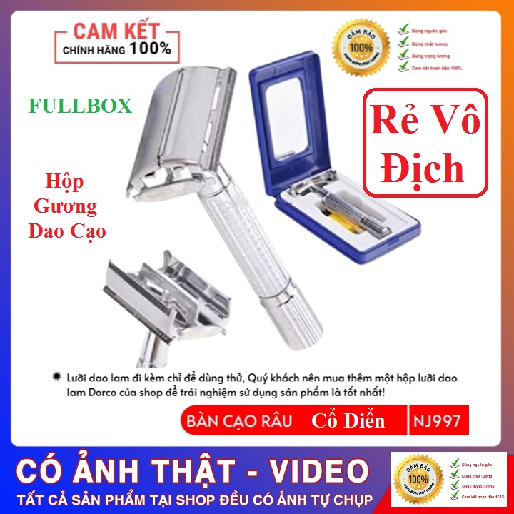 Dao Cạo Râu Truyền Thống NJ 997 Chất Lượng Cao Hộp Gương Dao Cạo Tiện Lợi Dễ Sử Dụng [ FULLBOX Video Ảnh Sản Phẩm ]