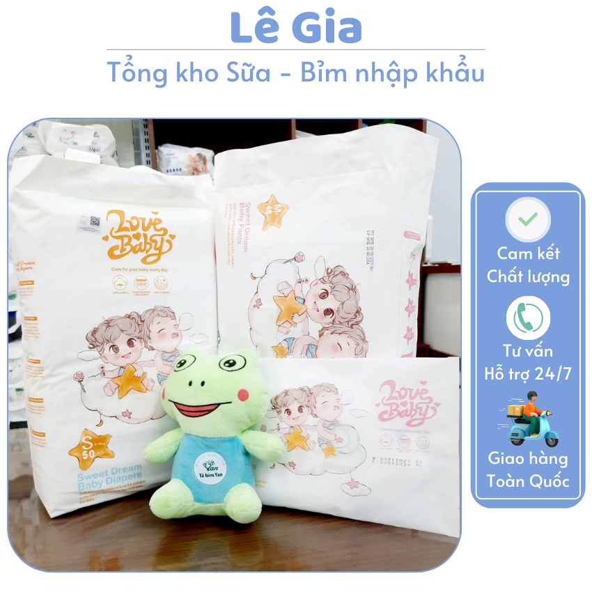 Tã bỉm dán quần Bỉm tã quần hữu cơ Love Baby cực êm ái cho bé, tã, bỉm, tã dùng một lần, tã vải cho bé, bỉm cho bé