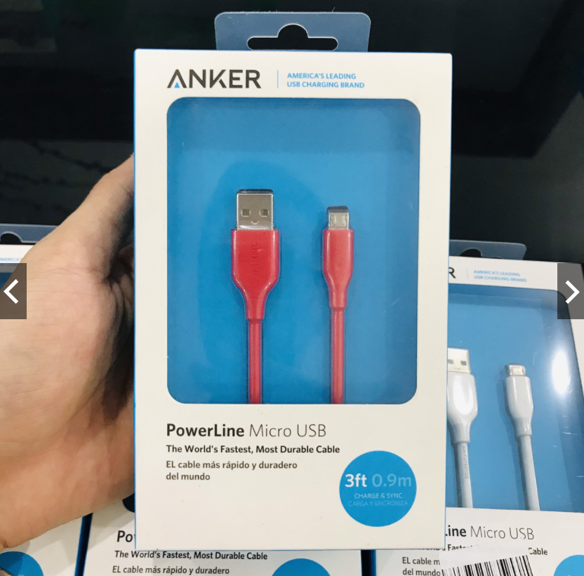 Cáp sạc ANKER PowerLine Micro USB Dài 0.9m Hàng chính hãng - A8132