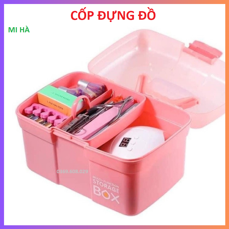 Cốp Nhựa Đựng Đồ Nail Mi Trang Điểm, Hộp Đựng Đồ Nghề Make Up Có Thể Đựng Nhiều Đồ Tiện Lợi_Hộp Nhựa Đựng Đồ Nail,Mi_Cốp Nhựa Đựng Mỷ Phẩm