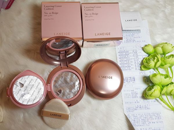 Phấn cushion Laneige Layering Cover Cushion SPF 34 PA++