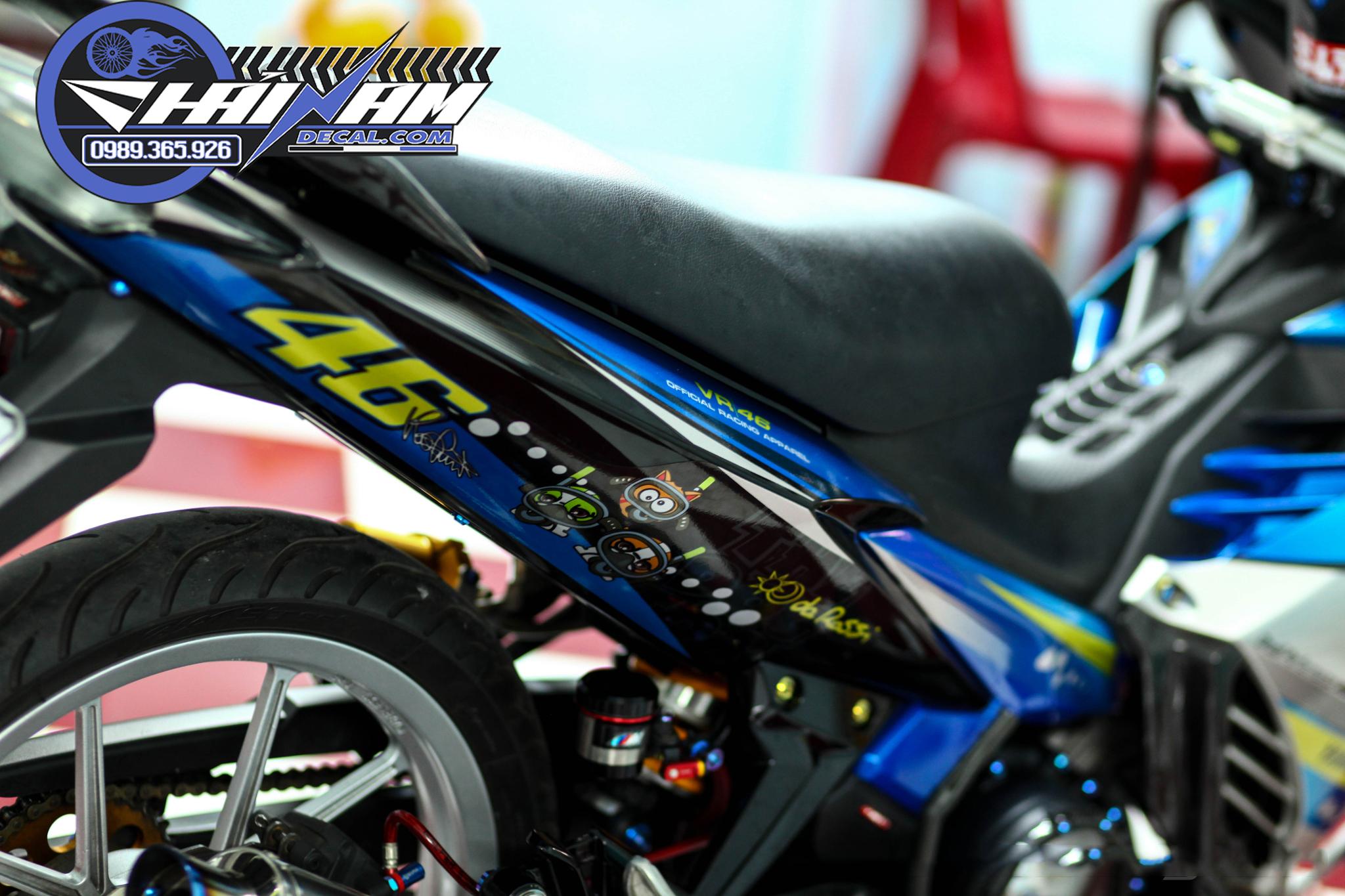 Tem trùm exciter 135 xanh bạc cá mập