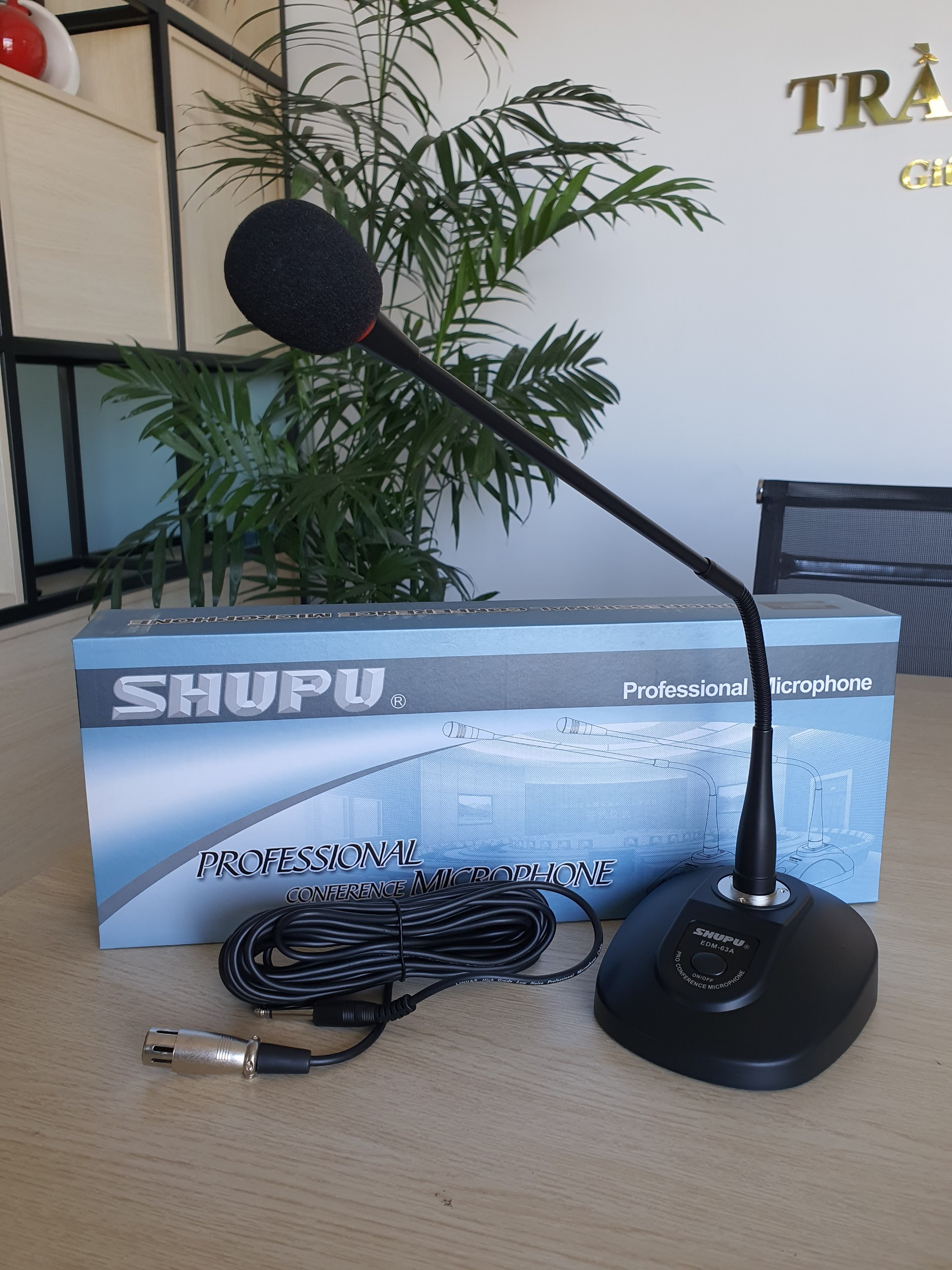 Micro hội nghị Shupu EDM 63A cần micro dài 48cm, độ nhạy cao, tặng kèm dây micro