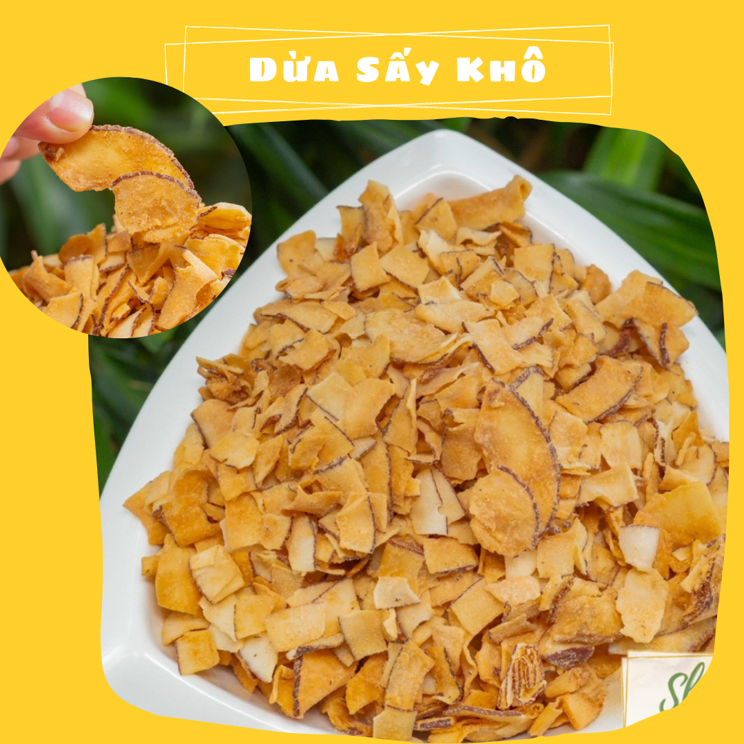 Dừa khô sấy giòn 250g - dừa sấy khô nhà làm - shop mẹ bắp