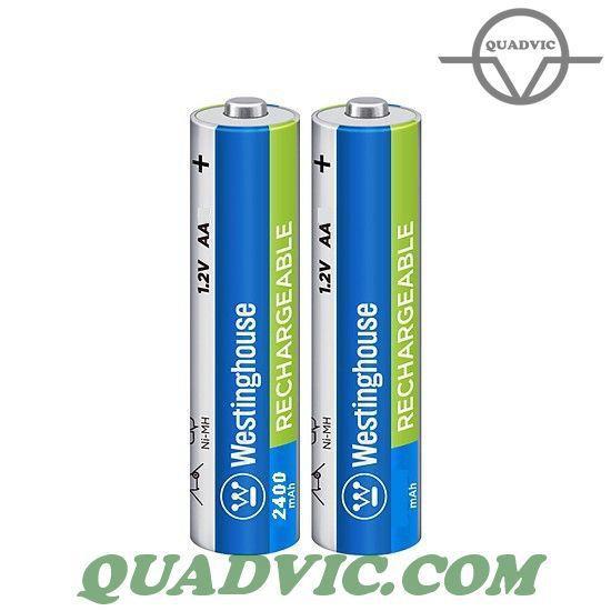 Bộ 2 viên pin aa 2a Westinghouse 2400mah dung lượng cao Ni-MH BH 6 tháng QUADVIC.COM N00287