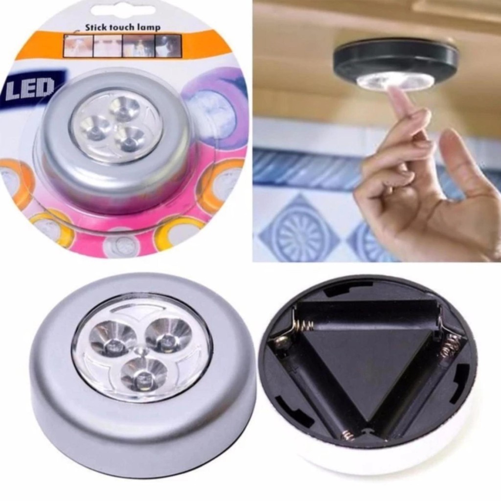 Đèn led dán tường 3 bóng cảm ứng chạm - đèn led treo tường