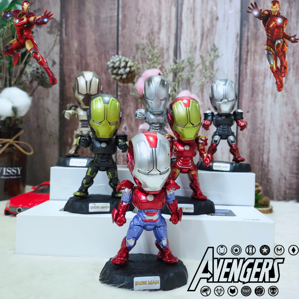 Bộ Đồ Chơi Mô Hình IronMan  Bộ 6 Bộ Giáp Của Người Sắt - Trang trí bàn làm việc, máy tính, phòng làm việc
