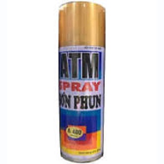 Sơn xịt ATM A400 màu Vàng Ánh Kim, dùng cho sơn xe máy, sơn trang trí