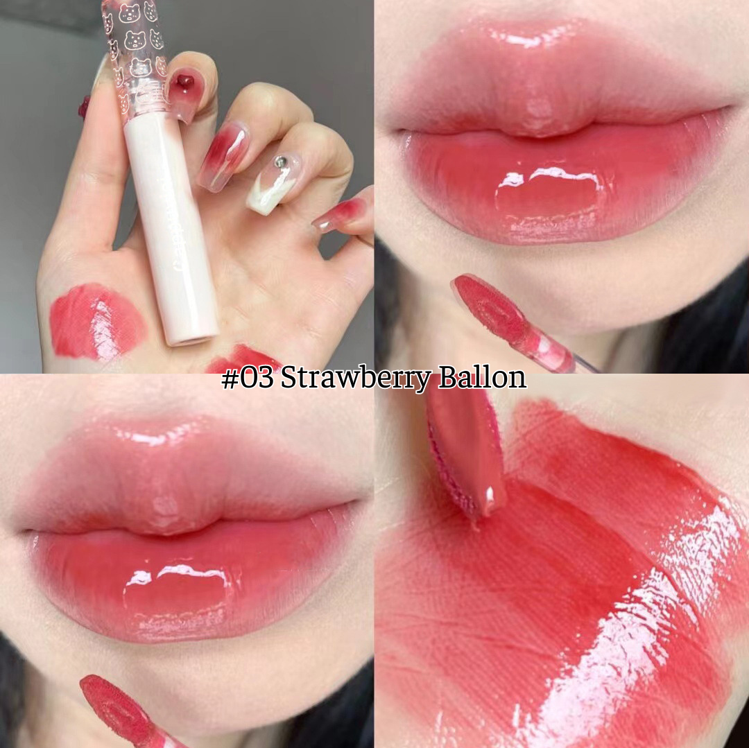 Son Tint Lì Cappuvini Gấu Hồng Chất Son Bóng Mỏng Nhẹ, Mềm Môi, Lâu Trôi, Dưỡng Ẩm Gíup Đôi Môi Luôn Căng Mọng