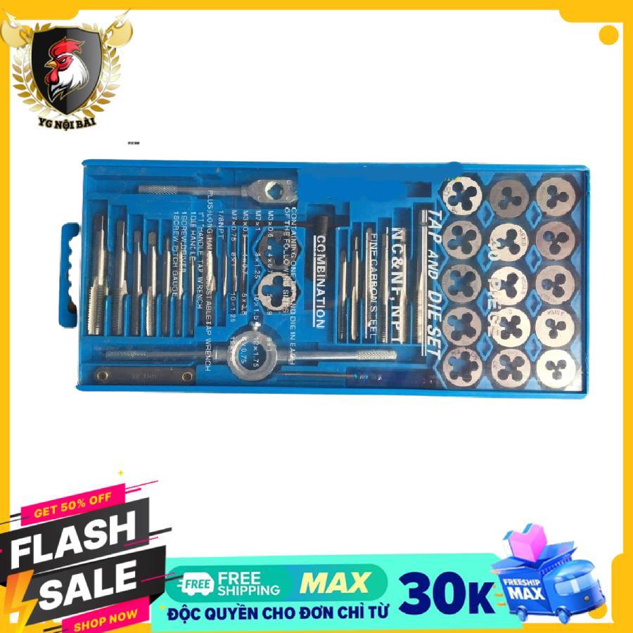 Bộ taro ren đa năng 40 chi tiết thép hợp kim - Bộ taro Ren 40 chi tiết cao cấp