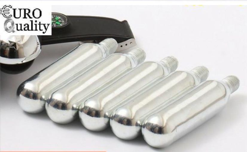 Euro Quality - Bộ 5 ống khí nén CO2 dự trữ cho đeo tay Puffer Prevent Drowning