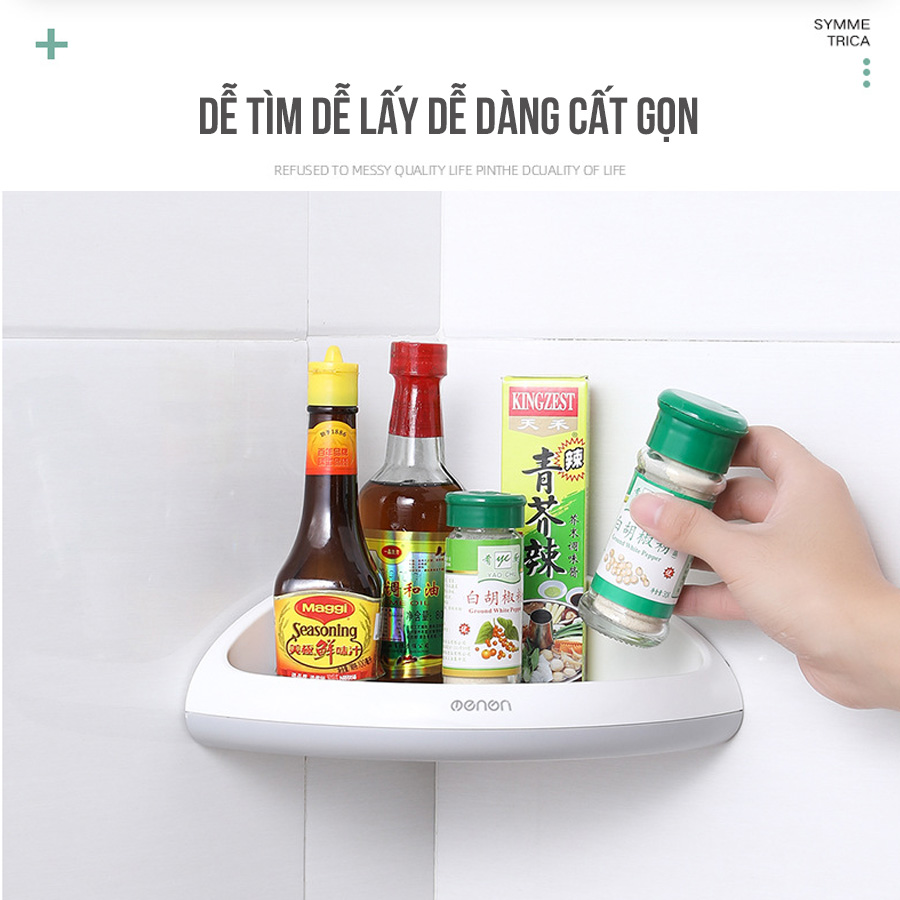 Kệ Góc nhà bếp cao cấp OENON lắp đặt dán tường siêu chắc không cần khoan vít - Phụ kiện nhà bếp thông minh OENON
