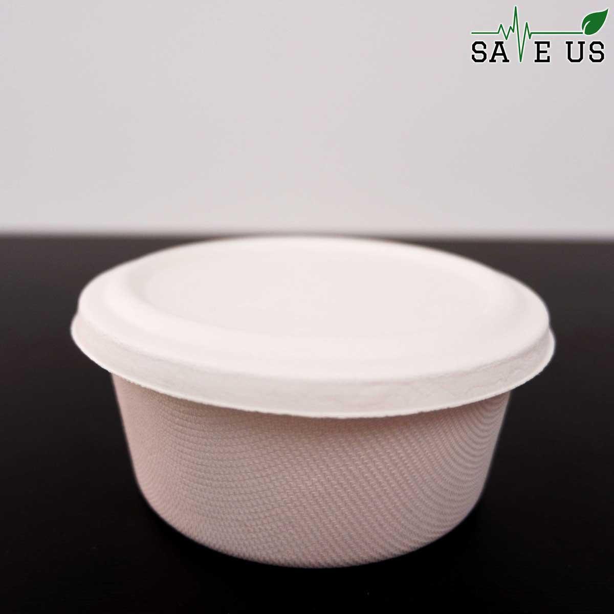 Hộp bã mía GRACZ 350ml, hộp tròn có nắp - gói 50 cái