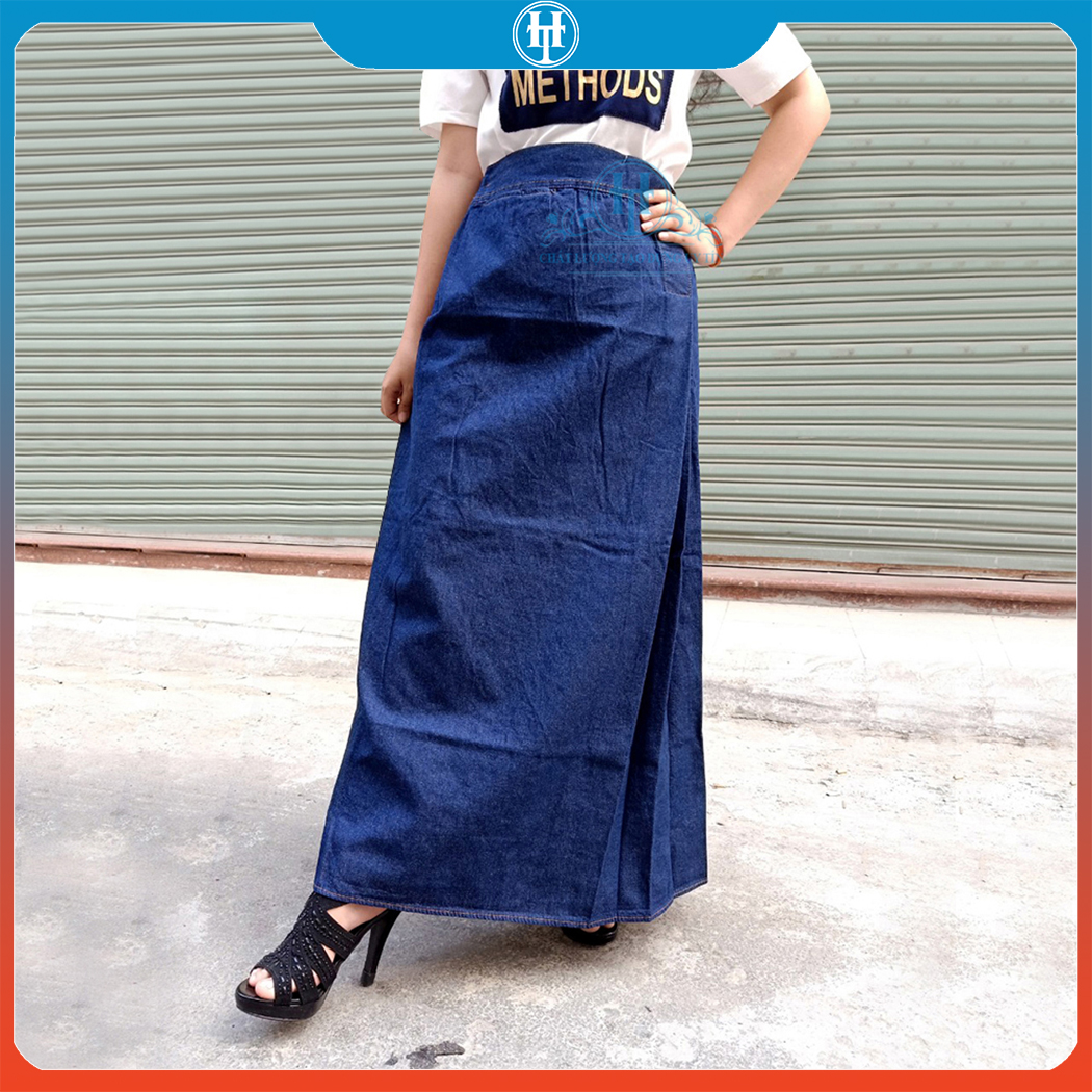 Chân Váy Chống Nắng Jean Trơn Cao Cấp Vải Cotton Dày Dặn Và Mềm Mại Có Bigsize JHT116 H&T FASHION