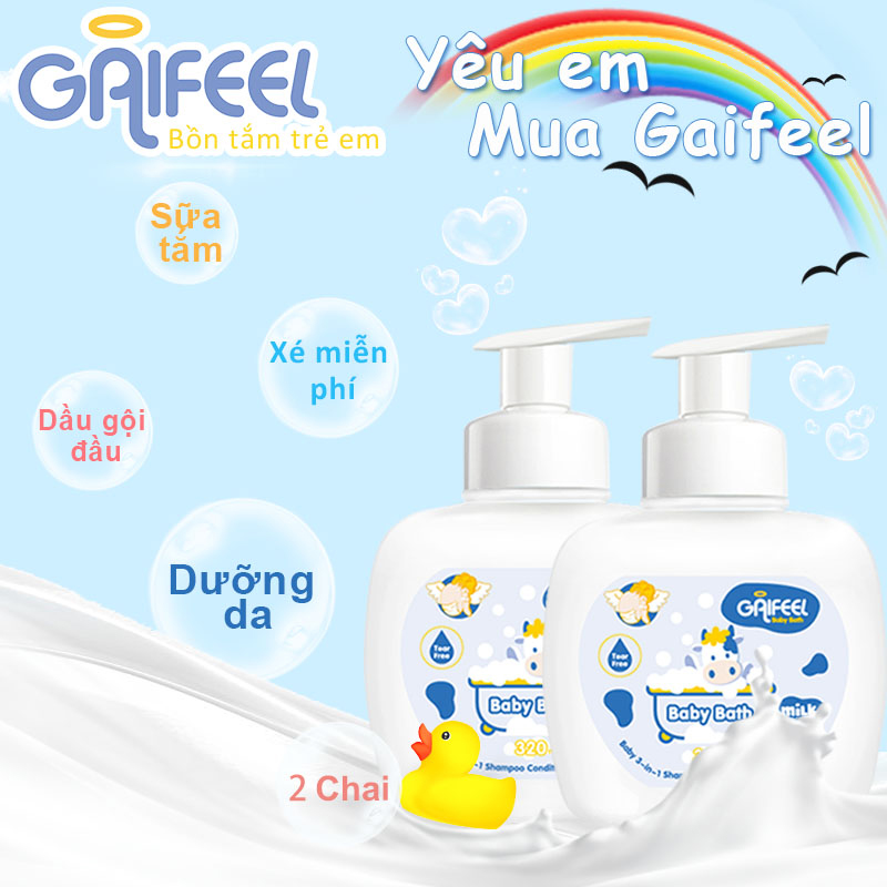Sữa tắm Sữa thơm sữa tắm Gel GAIFEEL hương sữa cho bé 320ml2 Chai