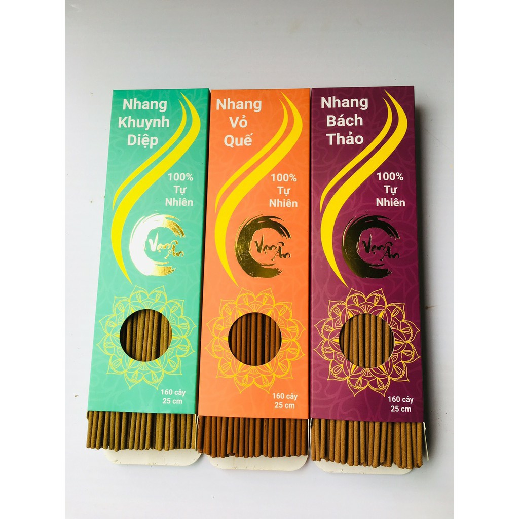 Nhang vỏ quế, khuynh diệp, bách thảo 160 cây 25cm
