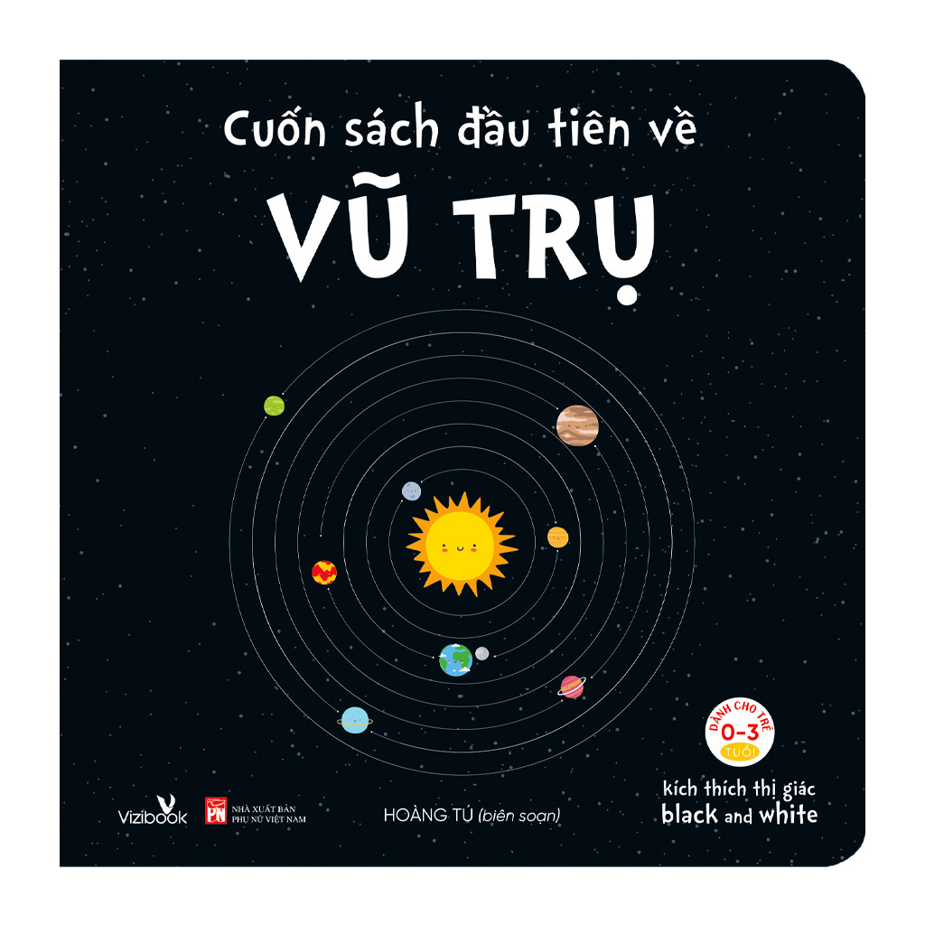 Sách cho bé - Kích Thích Thị Giác - Black and White Cho Trẻ Sơ Sinh - Cuốn Sách Đầu Tiên Về Vũ Trụ - Lật mở zigzag