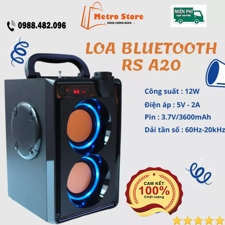 Loa bluetooth, loa bloutooth, loa, loa bluetooth mini, loa karaoke mini - Loa bluetooth di động, Loa hát karaoke tại nhà RS Haoyes A20 Siêu Chất, Kết Nối Không Dây, Âm Thanh Vòm Sống Động, Phong Cách Kiểu Mới Hiện Đại - Bảo hành 12 tháng 7 ngày đổi mới