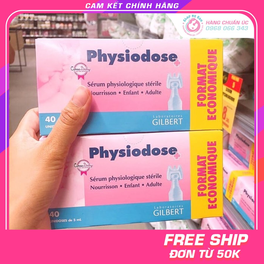 Nước muối sinh lý phisiodose hộp 40 ống - xuất xứ pháp