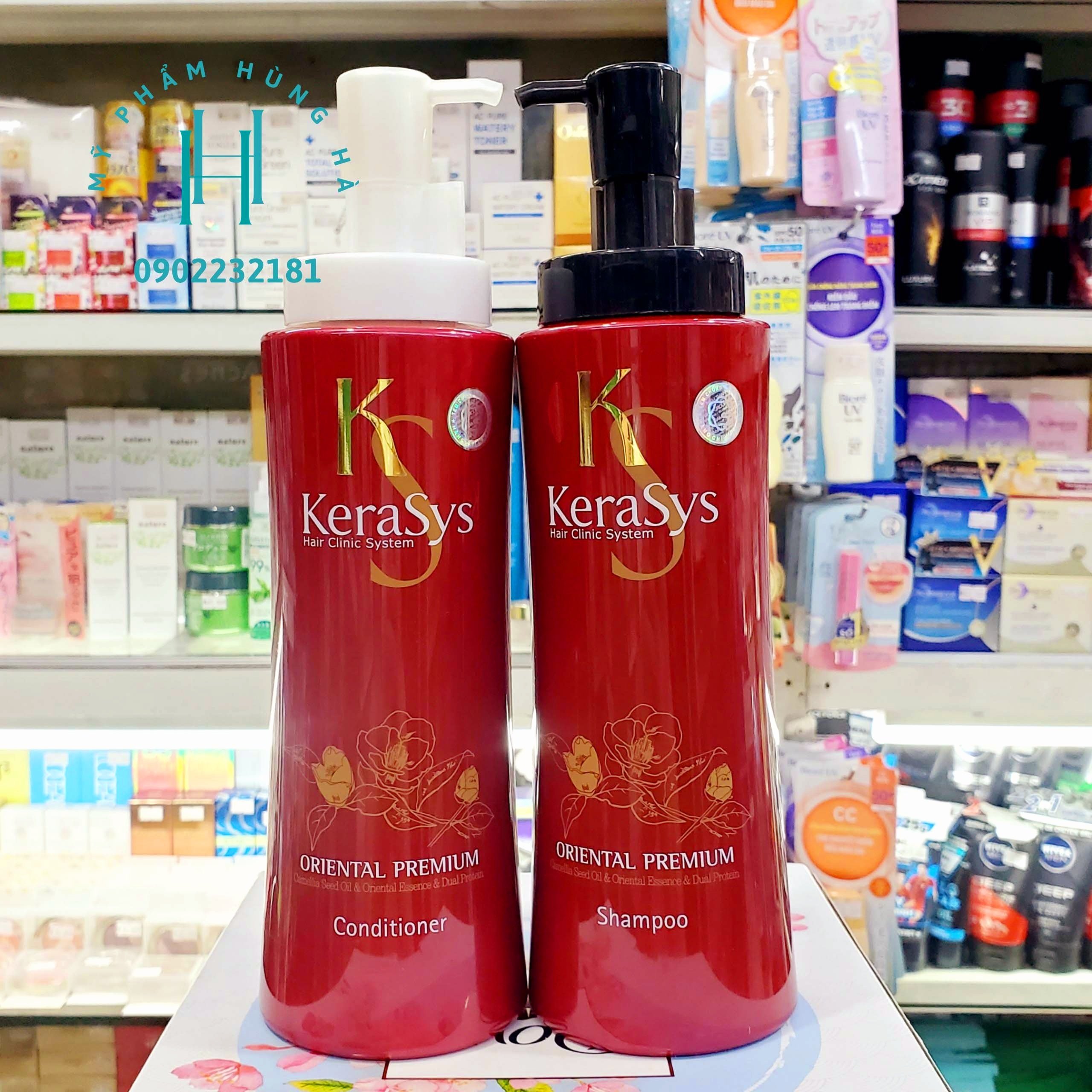 Dầu gội, dầu xả Kerasys, cặp dầu gội xả giảm gãy rụng, kích thích mọc tóc Kerasys Oriental Premium 600ml