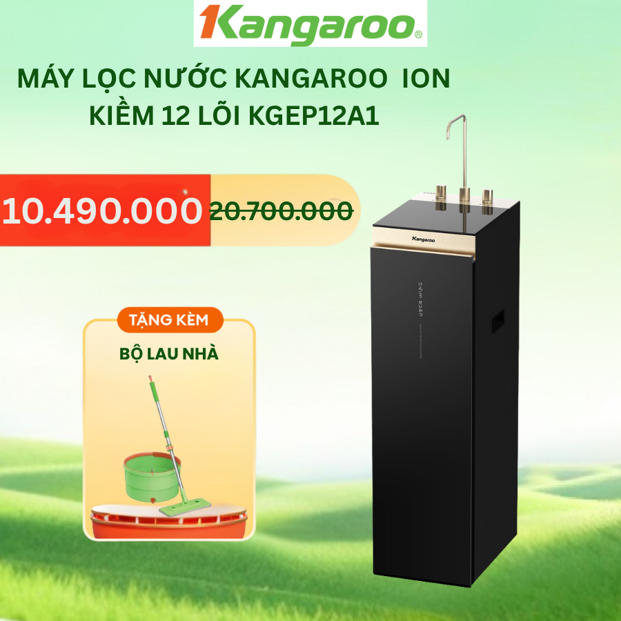 [Miễn Phí Lắp Đặt]  Máy lọc nước Kangaroo Hydrogen ion kiềm 12 lõi KGEP12A1