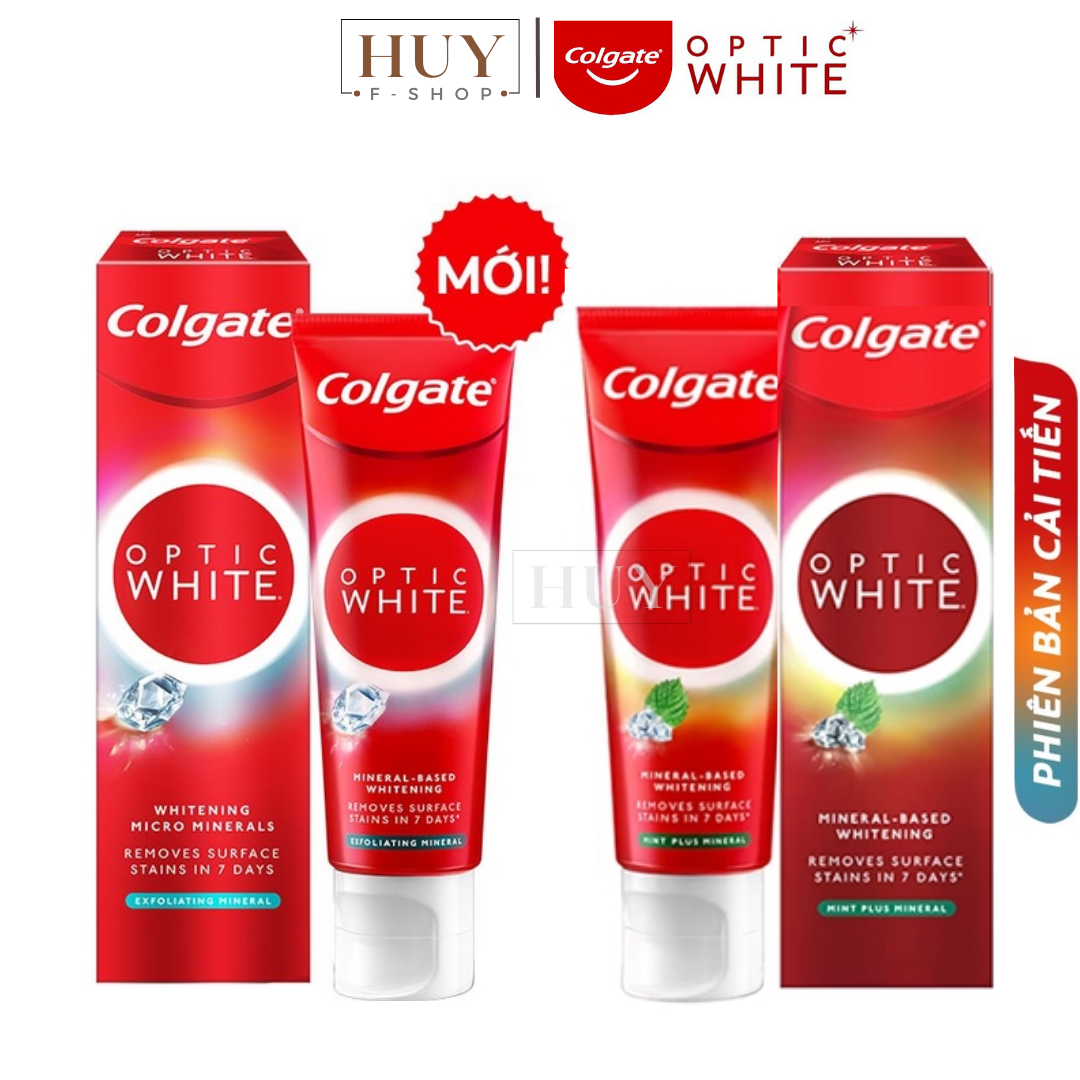 Kem Đánh Răng COLGATE Optic White Plus Shine kđr trắng răng thơm miệng colgate Sparkling White 100g