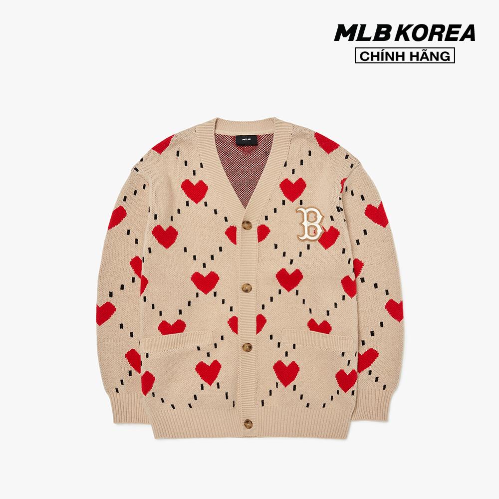 Mlb - áo khoác cardigan cổ v heart all over 3akch0224-43bgs