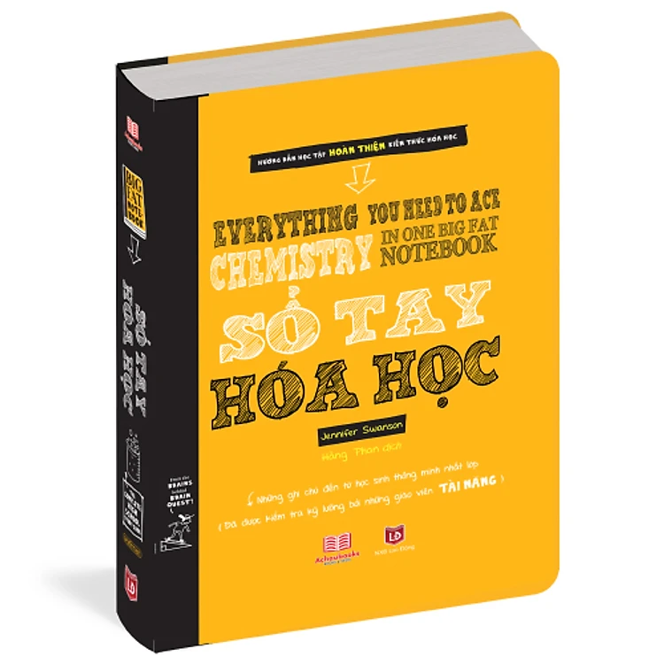 Sách sổ tay hoá học - tổng hợp kiến thức hoá học cho học sinh từ lớp 8 đến lớp 12 - á châu books, bìa cứng in màu