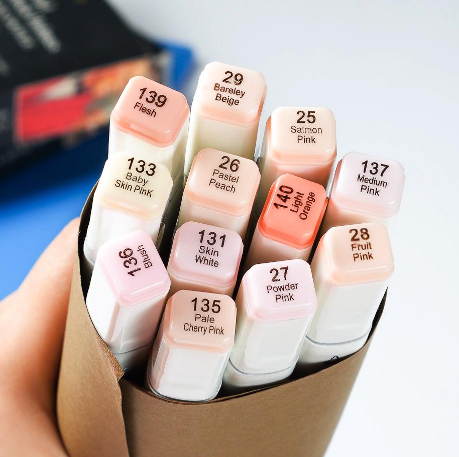 Bộ bút màu Marker Touchliit 6 - set 12 màu da