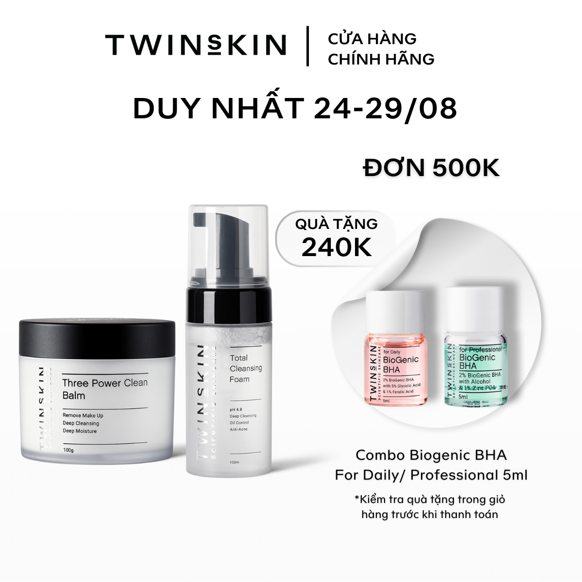 Combo chuyên sâu: làm sạch kép cho da mụn ẩn/hoặc da hay make up