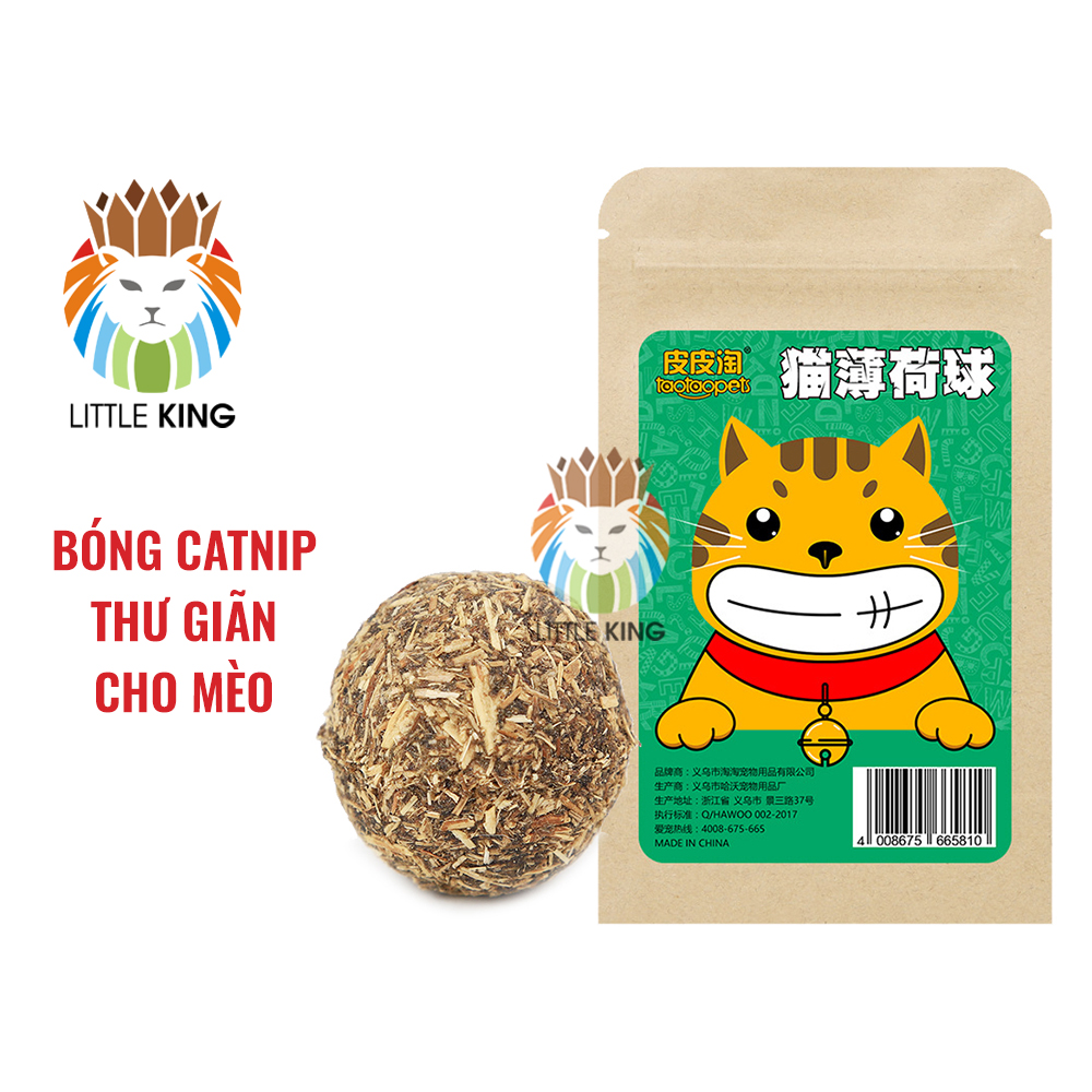 Đồ chơi Bóng Catnip cho mèo, cỏ bạc hà mèo giúp mèo thư giãn Little King pet shop