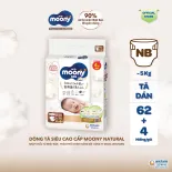 Combo 4 Tã/Bỉm dán organic siêu cao cấp Moony Dịu nhẹ đủ size NB62/S58/M46/L38 - BAO BÌ THAY ĐỔI THEO TỪNG ĐỢT NHẬP HÀNG
