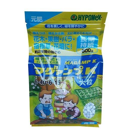 Phân bón hyponex magampk 6-40-6-15 nhật bản hạt trắng kích thước 3mm gói 600g
