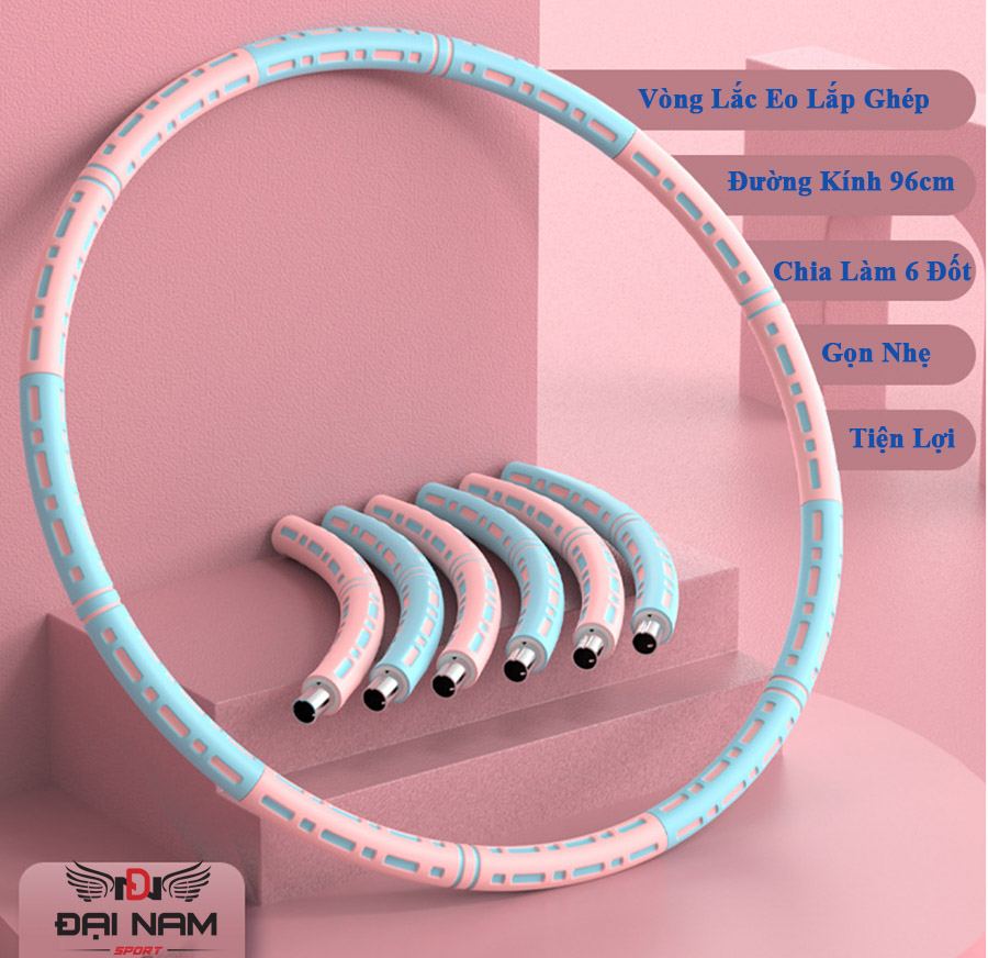 Vòng Lắc Eo Ống Thép Mọc Mút Xốp Lắp Ghép Cao Cấp Chính Hãng Đại Nam Sport